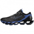 MIZUNO MEN'S WAVE PROPHECY 12 RUNNING SHOE-BLACK OYSTER-BLUE ASHES (9H5J)