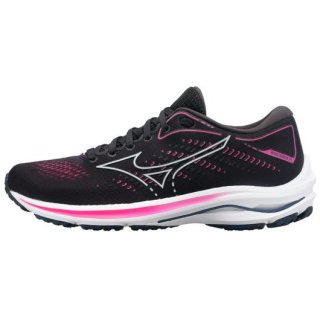 MIZUNO PROJECT ZERO WAVE RIDER 25 WOMEN'S RUNNING SHOE-BLACK-PEARL BLUE (905E)