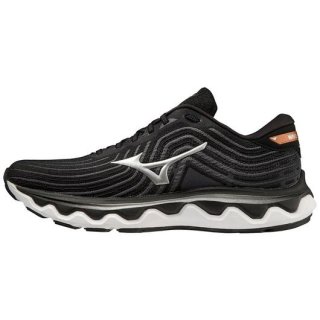 MIZUNO MEN'S WAVE HORIZON 6 RUNNING SHOE-BLACK-SILVER (9073)