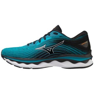 MIZUNO MEN'S WAVE SKY 6 RUNNING SHOE-ENAMEL BLUE-WHITE (EB00)