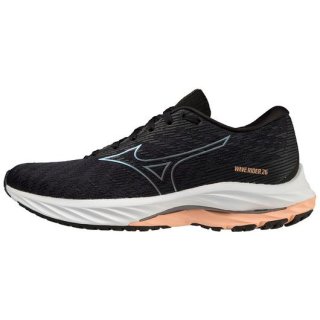 MIZUNO WOMEN'S WAVE RIDER 26 D RUNNING SHOE-ODYSSEY GREY-QUICKSILVER (9ZQS)