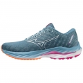 MIZUNO WOMEN'S WAVE INSPIRE 19 RUNNING SHOE-DAZZLING BLUE-WHITE (5B00)