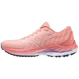 MIZUNO WOMEN'S WAVE INSPIRE 19 SSW RUNNING SHOE-PEACH BUD-VAPOROUS GREY (22VG)