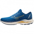 MIZUNO MEN'S WAVE INSPIRE 19 RUNNING SHOE-SNORKEL BLUE-PALE MARIGOLD (SK2B)