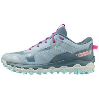 MIZUNO WOMEN'S WAVE MUJIN 9 TRAIL RUNNING SHOE-FORGET ME NOT-NIMBUS CLOUD (5M0A)